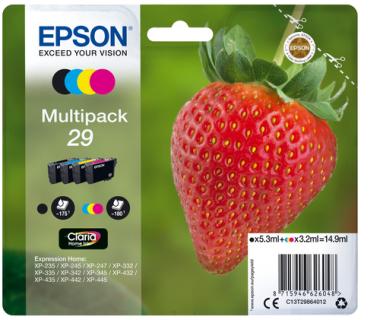 Epson 29 Multipack - 4er-Pack - Schwarz, Gelb, Cyan, Magenta - Original - Tintenpatrone (C13T29864010) 