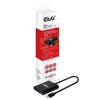 Club 3D SenseVision MST Hub USB Type C to DisplayPort 1,2 Dual Monitor - Externer Videoadapter - USB Type-C - 2 x DisplayPort (CSV-1545) 