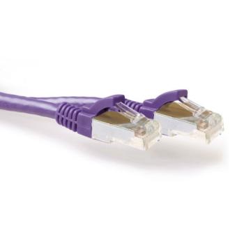 ACT Purple 30 meter LSZH SFTP CAT6A patch cable snagless with RJ45 connectors. Cat6a s/ftp lszh sng pl 30.00m (FB8730) 