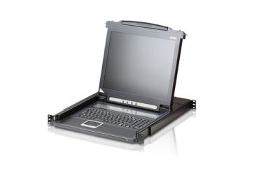 Aten CL1000M Slideaway-Konsole mit 17-Display Rackmontage DE-Layout 