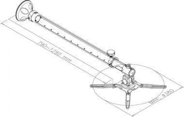 Newstar WAH Hhe 79-129cm sil. Max.12kg BEAMER-W100SILVER 