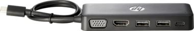 HP Travel Hub - Port Replicator - USB-C - VGA, HDMI - fr Chromebook 13 G1, EliteBook 1040 G4, EliteBook x360, Pro x2, ZBook 15 G4, 17 G4, Studio G4 