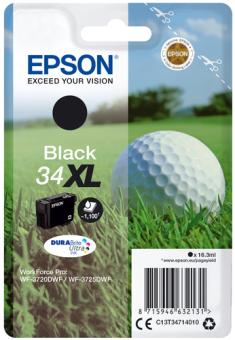 Epson 34XL - 16,3 ml - XL - Schwarz - Original - Blister mit RF- / aktustischem Alarmsignal - Tintenpatrone (C13T34714020) 