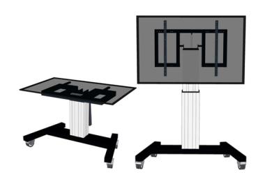 NewStar PLASMA-M2500TSILVER - Wagen fr LCD / Plasma-Paneel / Medienspieler / mini-PC (motorisiert) - Silber, RAL 9006, White Aluminum - Bildschirmgre: 106.7-254 cm (42 Zoll-100 Zoll) 