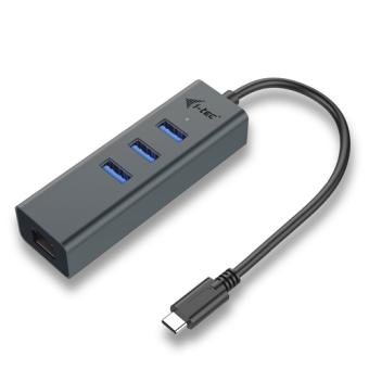 USB-C Metal HUB 3 Port Giga, USB-Hub 