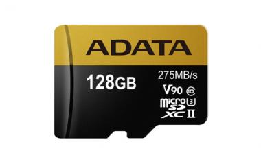 ADATA Premier ONE - Flash-Speicherkarte (microSDXC-an-SD-Adapter inbegriffen) - 128 GB - UHS-II U3 / Class10 - microSDXC UHS-II 