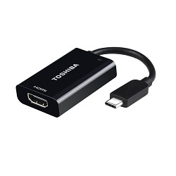 Toshiba USB-C to HDMI Adapter - Externer Videoadapter - USB-C - HDMI - glnzend schwarz - fr Portg X20W, X30, Tecra X40 