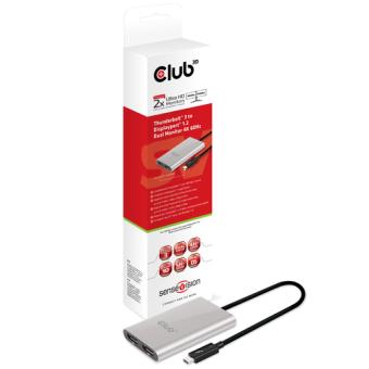 Club 3D SenseVision - Externer Videoadapter - USB 3,1 (with DisplayPort Alternate Mode) - Thunderbolt 3 - 2 x DisplayPort - Brushed Aluminium (CSV-1577) 
