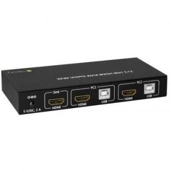 Techly KVM Switch USB, HDMI, 4K, 2 Wege 
