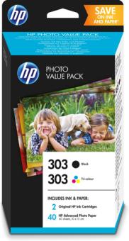 HP 303 Photo Value Pack Schwarz 