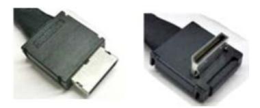 Intel OCuLink Cable Kit AXXCBL700CVCR - Internes SAS-Kabel - 4i MiniLink SAS (SFF-8611) (M) gerade bis 4i MiniLink SAS (SFF-8611) (M) rechtwinklig - 70 cm 