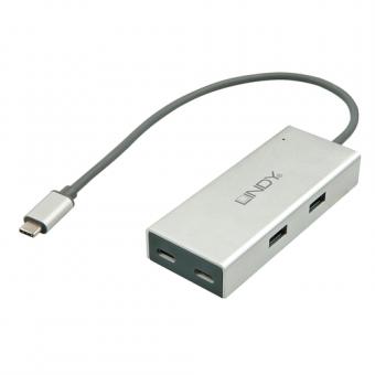 LINDY USB 3.1 Typ C Hub 4 Port 2x Typ C und 2x Typ A 
