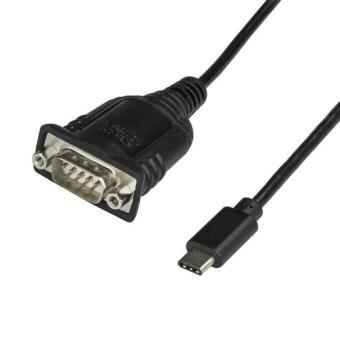 StarTech.com USB-C to Serial Adapter with COM Retention - Kabel USB / seriell - DB-9 (M) bis USB-C (M) - 40 cm - Schwarz 