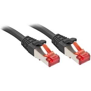 Lindy - Patch-Kabel - RJ-45 (M) bis RJ-45 (M) - 30,0m - SFTP, PiMF - CAT 6e - geformt, ohne Haken - Schwarz (47786) 
