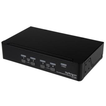 STARTECH.COM 4 Port DisplayPort USB KVM Switch mit Audio - DisplayPort Desktop KVM Umschalter mit USB Hub - 4xUSB Buchse 4xDP Bu 