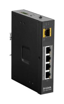 D-Link DIS 100G-5PSW - Switch - nicht verwaltet - 4 x 10/100/1000 (PoE+) + 1 x Gigabit SFP - an DIN-Schiene montierbar, wandmontierbar - PoE+ (120 W) - Gleichstrom 