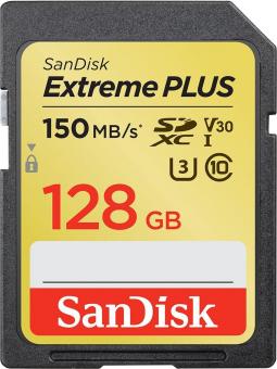 SanDisk Extreme PLUS - Flash-Speicherkarte - 128 GB - Video Class V30 / UHS Class 3 / Class10 - SDXC UHS-I 
