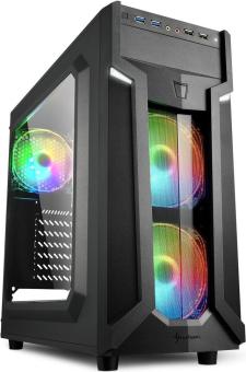 Sharkoon VG6-W RGB Computer-Gehuse Midi ATX Tower Schwarz (VG6-W RGB) 