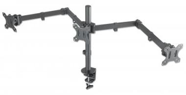 Manhattan Monitor Mount with Center Mount and Double-Link Swing Arms - Verstellbarer Arm fr 3 LCD-Anzeigen - haltbarer Stahl - Bildschirmgre: 33-68.6 cm (13 Zoll-27 Zoll) - Tischmontage (optional), mit Klemme montierbar 