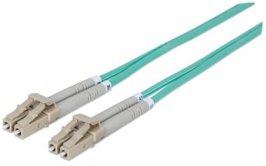 Intellinet - Patch-Kabel - LC Multi-Mode (M) bis LC Multi-Mode (M) - 3,0m - Glasfaser - 50/125 Mikrometer - OM3 - halogenfrei - Aquamarin (750066) 