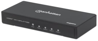 MANHATTAN 4K 4-Port HDMI-Splitter 4K@60Hz, Stromversorgung ber Netzteil, schwarz (207805) 