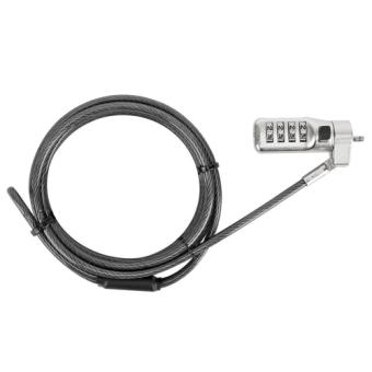 Targus Defcon 3-in-1 Fixed Combination Lock - Sicherheitskabelschloss - Silber - 2 m 