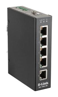 D-Link DIS 100E-5W - Switch - nicht verwaltet - 5 x 10/100 - an DIN-Schiene montierbar, wandmontierbar - Gleichstrom 
