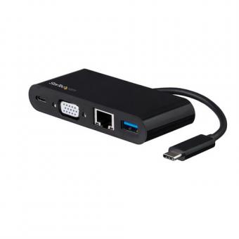 StarTech.com USB-C VGA Multiport Adapter - Power Delivery (60W) - USB 3.0 - Gigabit Ethernet - USB C Adapter fr Mac, Windows, Chrome OS - Docking Station - USB-C - VGA - GigE 