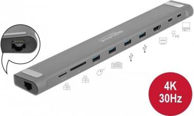 DeLOCK Slim - Docking Station - USB-C 3,2 - HDMI - GigE (87748) 