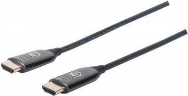 MANHATTAN Aktives optisches HDMI-Glasfaserkabel 4K@60Hz, AOC (Active Optical Cable), Kupfer-LWL-Hybrid, 2 x HDMI-Stecker, vergoldete Kontakte, geschirmt, schwarz, 100 m (355469) 