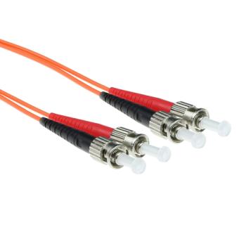 ACT 20 meter LSZH Multimode 62.5/125 OM1 fiber patch cable duplex with ST connectors. St-st 62.5/125 om1 dup 20.00m (RL1020) 