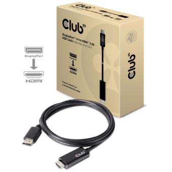Club 3D DisplayPort 1.4 Adapterkabel 2m DP zu HDMI 2.0b HDR UHD St./St. schwarz 