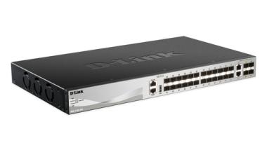 DLINK DGS-3130-30S/SI D-Link xStack 24XSFP, 2X10GBASE-T, 4XSFP+ Layer 3 Stackable Switch Slots 2x10Gbit/s RJ-45 Port 4x10Gbit/s SFP+ 