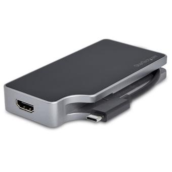 STARTECH.COM USB-C Multiport Display Adapter - 4-in-1 - 85W Power Delivery - Space Grau - 4K bei 60Hz - integriertes Kabel 