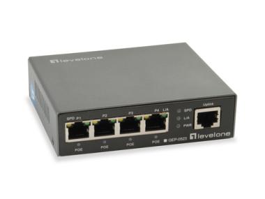 LevelOne GEP-0523 Gigabit PoE Switch 5-Port 802 3at af PoE 4 PoE Ausgaenge 60W 