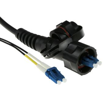 ACT 40 meter singlemode 9/125 OS2 duplex fiber patch cable with LC and IP67 LC connectors 40M LCODVA-LC OS2 DX 7MM (RL7340) 