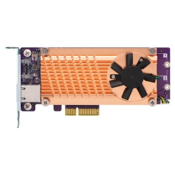 QNAP QM2 series, 2 x PCIe 2280 M.2 SSD slots, PCIe Gen2 x 4 , 1 x AQC107S 10GbE NBASE-T port (QM2-2P10G1TA (NEW)) 