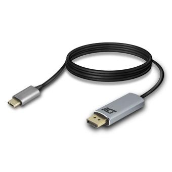 ACT USB-C to DisplayPort male connection cable, 4K @ 60Hz, cable length 1.8m, aluminium housing USB-C -DISPLAY PORT M. 1.8M 4K (AC7035) 