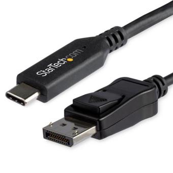 StarTech.com 1,8 m - USB-C auf DisplayPort-Kabel - 8K 30Hz - HBR3 - USB-C-Adapter - Thunderbolt 3-kompatibel - CDP2DP146B - Externer Videoadapter - USB-C - DisplayPort - Schwarz 