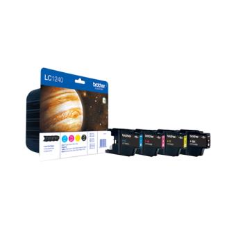 Brother LC1240 Value-Pack - Druckerpatrone - 1 x Schwarz, Gelb, Cyan, Magenta - 600 Seiten - Blister mit akustischem/elektromagnetischem Alarm - fr DCP J525W, J725DW, J925DW, MFC J430W, J5910DW, J625DW, J6510DW, J6710DW, J6910DW, J825DW (LC1240VALBPDR) 