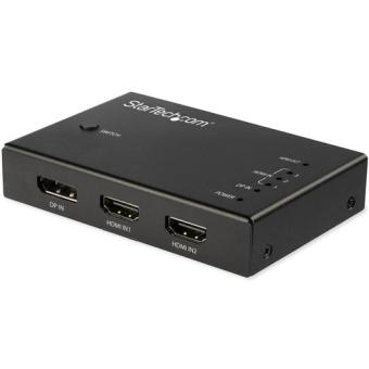 StarTech.com 4 Port HDMI Video Switch - 3x HDMI &amp; 1x DisplayPort - 4K 60Hz - Video/Audio-Schalter - 3 x HDMI + 1 x DisplayPort - Desktop (VS421HDDP) 