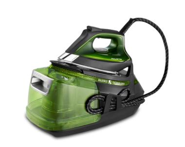 Rowenta Steam Station Pro Dampfbgelstation mit hohem Druck, Kunststoff, Edelstahl, 1,3 l, Schwarz/Tannengrn [Energieklasse A] (DG9246) 