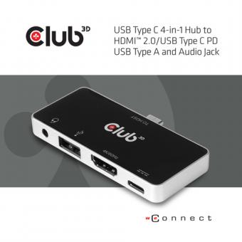 Club 3D Club3D USB-4-in1-HUB USB 3.1 Typ C > HDMI/USB/USB-C/Audio retail (CSV-1591) 