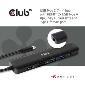 Club 3D TypC Multiport Hub 7-1  4K60Hz PD 