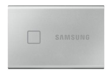 Samsung T7 Touch NVMe SSD extern 1TB USB 3.2 Metallic Silver - Bis zu 1050MB/s lesen, bis zu 1000MB/s schreiben, Password Protection &amp; Fingerprint Rrecognition, 256 Bit AES Verschlsselung, USB3.2 (3.2 Gen 2 10Gbps) Type-C, stofestes Aluminium Gehus 