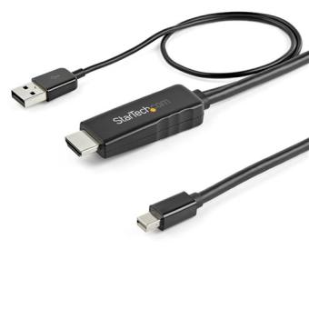 StarTech.com 6.6 ft. (2 m) HDMI to Mini DisplayPort Cable - 4K 30 - USB-Powered - Mac &amp; Windows - Active Video Cable Adapter (HD2MDPMM2M) - Video- / Audiokabel - DisplayPort / HDMI - HDMI, USB (nur Strom) (M) bis Mini DisplayPort (M) - 2 m - Schwarz - 