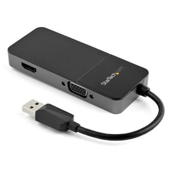 STARTECH.COM USB 3.0 auf HDMI VGA Adapter - Externe Grafikkarte - 4K 30Hz - Mac & Windows - 2-in1 Multiport Dongle 