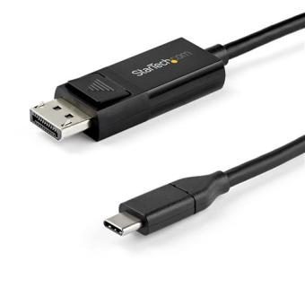 StarTech.com 3.3 ft. (1 m) USB C to DisplayPort 1.4 Cable - Bidirectional - USB-/DisplayPort-Kabel - USB-C (M) bis DisplayPort (W) - USB 3.1 / Thunderbolt 3 / DisplayPort 1.4 - 1 m - aktiv, untersttzt 8K UHD (7680 x 4320) - Schwarz 
