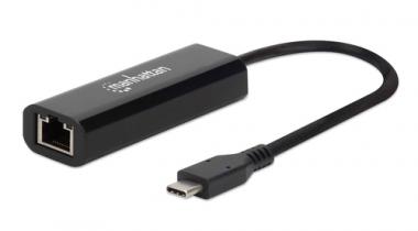 MANHATTAN USB-C auf 2.5GBASE-T Ethernet-Netzwerkadapter USB 3.2 Gen 1 mit 5 Gbit/s, Multi-Gigabit Ethernet mit 10/100/1000 Mbit/s und 2,5 Gbit/s (153300) 