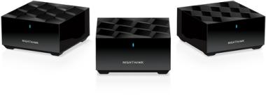 NETGEAR Nighthawk MK63 - WLAN-System (Router, 2 Extender) - bis zu 418 m - Netz - GigE, 802.11ax - 802.11a/b/g/n/ac/ax - Dual-Band 